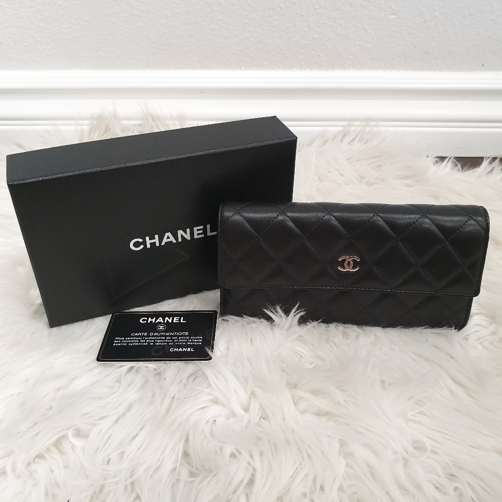 Chanel Wallet - Black Lambskin w Silver HW